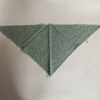 Gemustertes Musselintuch in zwei Größen, gepunktetes Dreieckstuch in teal Bild 3