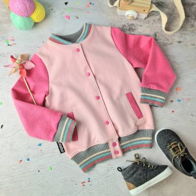 Kinder Collegejacke Gr 86/92 in Rosa Pink