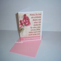 Glückwunschkarte zum Muttertag, Klappkarte mit Kuvert, schönste Blume, Mama Bild 1