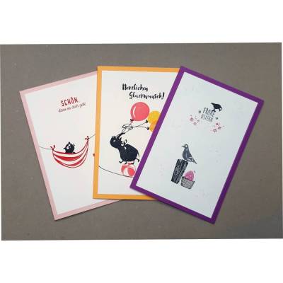 Klappkartenset, bunt mit passenden Umschlägen, Osterkarte, Glückwunschkarte