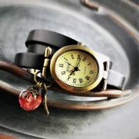 Armbanduhr, Wickeluhr, Uhr, Lederuhr,  Harzkugel,Blüten Bild 2