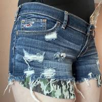 Upcycling Damen-Mädchen Jeans Shorts. Kürze Hose. Bohostyle Bild 2
