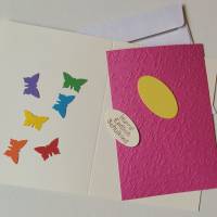 DIY Einladung zur Einschulung 10 Karten Regenbogen Schmetterlinge zum selber basteln Bild 2