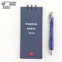 Notizblock, freedom peace love, Herz, Spiralblock Bild 2