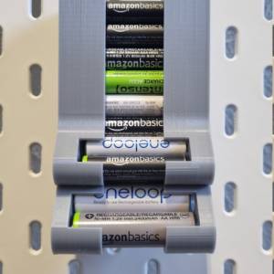 Batteriespender (AA und AAA) für Ikea Skadis & Uppspel Lochplatte Bild 2