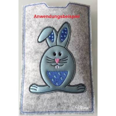 * Pünktchen Hase *  Doodle Stickdatei, Stickdatei Redwork mit Füllstich