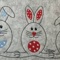 Pünktchen Hase - Doodle Stickdatei, Stickdatei Redwork mit Füllstich,  Bitte Format auswählen Bild 5