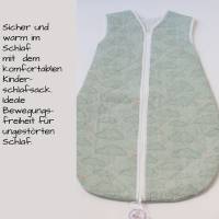 Babyschlafsack ganzjährig, Strampelsack mit teilbarem Reißverschluss, Babyschlafsack mit Wolken Motiv, Farbe Lindgrün, S Bild 6