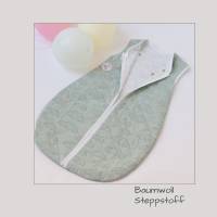 Babyschlafsack ganzjährig, Strampelsack mit teilbarem Reißverschluss, Babyschlafsack mit Wolken Motiv, Farbe Lindgrün, S Bild 8