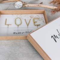 Geschenkschachtel GRACE Wunderkerzen LOVE Geldgeschenk Hochzeit mit Namen + Anhänger 'Für immer & ewig' Bild 5