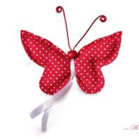 3er-Set Streudeko Schmetterling rot weiß Frühlingshänger Bild 5