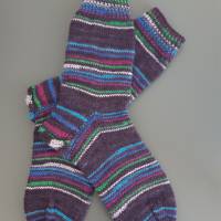 reine Handarbeit - Socken (ca. Größe 38/39) - Brommbeere Bild 1