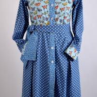 Damen Sommerkleid | Schmetterling Blau/Petrol | Bild 1