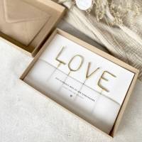 Geschenkschachtel HARPER Wunderkerzen LOVE Geldgeschenk Hochzeit mit Namen + Anhänger 'Für immer & ewig' Bild 2