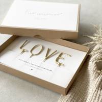 Geschenkschachtel HARPER Wunderkerzen LOVE Geldgeschenk Hochzeit mit Namen + Anhänger 'Für immer & ewig' Bild 4