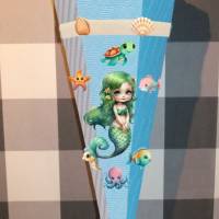 Bastelset für Schultüte Zuckertüte Meerjungfrau Pearl viele Farben Bild 3