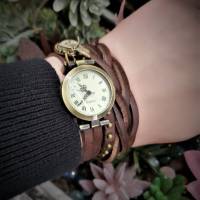Armbanduhr, Wickeluhr, Lederuhr, Libelle Bild 3