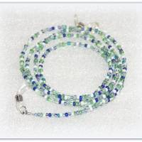Brillenkette blau grün Mix, Brillenband auch für die Sonnenbrille unisex Bild 1