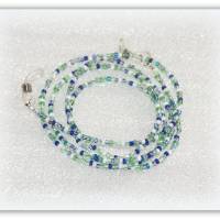 Brillenkette blau grün Mix, Brillenband auch für die Sonnenbrille unisex Bild 2