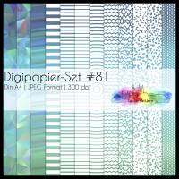 Digipapier Set #81 (blau, türkis, grün) abstrakte & geometrische Formen  zum ausdrucken, plotten & mehr Bild 1