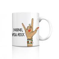 Tasse "Mama, you Rock" - Geschenkidee zum Muttertag - Geburtstagsgeschenk für Mama - Geschenk für Mutter - Danke Bild 1