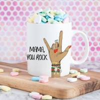 Tasse "Mama, you Rock" - Geschenkidee zum Muttertag - Geburtstagsgeschenk für Mama - Geschenk für Mutter - Danke Bild 2