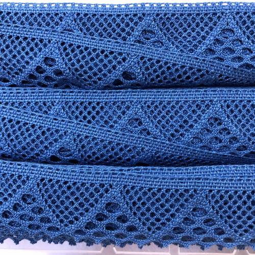 2 Meter Breite, unelastische Spitze blau