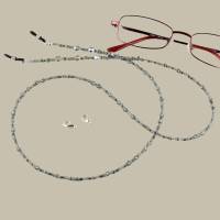 Elegante Brillenkette grau anthrazit mit Glasperlen Bild 3