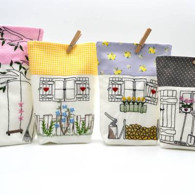 ITH Lichterbeutel Stickdatei Haus Häuser Gartenmotive