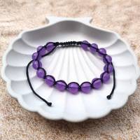 Knüpfarmband mit UV-Perlen lila (Farbwechsel bei UV-Licht) Bild 2