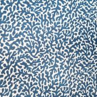 Stoff Baumwolle "Koralle Indigo"  blau Natur  Digitaldruck Leinenoptik Bild 4