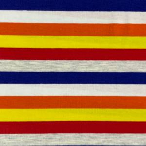 Jersey Multicolor Streifen blau, rot, gelb, Ringeljersey Bild 1