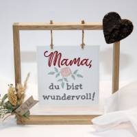 Stickdatei Muttertag SET Untersetzer Lichterbeutel Mama Bild 3