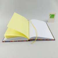 Notizbuch rot bunt gelb, A5, fadengeheftet handgefertigt, 150 Blatt, Tagebuch, Skizzenbuch Bild 5
