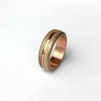 #129 Gr. 56 Bentwood Ring europäischer Nuss Kupfer Holz Bild 1
