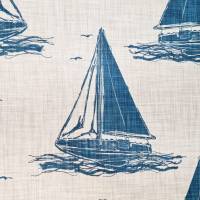 Stoff Baumwolle "Segelboot"  blau Natur  Digitaldruck Leinenoptik Bild 4