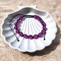 Knüpfarmband mit UV-Perlen pink (Farbwechsel bei UV-Licht) Bild 1