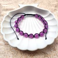 Knüpfarmband mit UV-Perlen pink (Farbwechsel bei UV-Licht) Bild 2