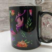 Becher mit mystischen Motiven schwarz, für magische Zauberträke, Tee und Kaffee - 330ml Keramik Tasse Bild 2
