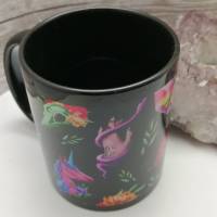Becher mit mystischen Motiven schwarz, für magische Zauberträke, Tee und Kaffee - 330ml Keramik Tasse Bild 4