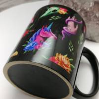 Becher mit mystischen Motiven schwarz, für magische Zauberträke, Tee und Kaffee - 330ml Keramik Tasse Bild 6