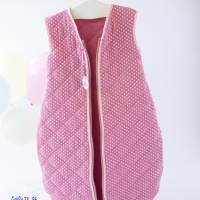Schlafsack, Babyschlafsack gesteppt , Baumwolle Brombeere Farben  mit Punkten Bild 2