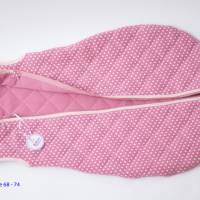Schlafsack, Babyschlafsack gesteppt , Baumwolle Brombeere Farben  mit Punkten Bild 4