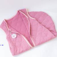 Schlafsack, Babyschlafsack gesteppt , Baumwolle Brombeere Farben  mit Punkten Bild 8