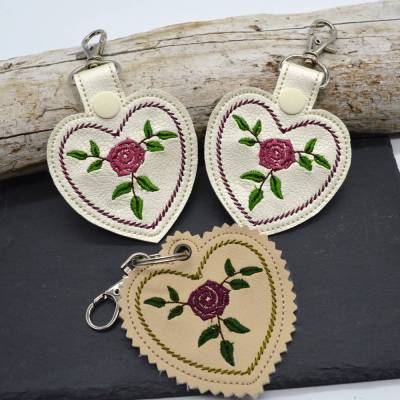 Stickdatei Rosen Schlüsselanhänger