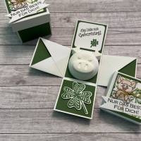 Explosionsbox Geschenkverpackung inkl. Deko Glücks-Schwein aus Raysin Geburtstag, Geldgeschenk, Handarbeit, Stampin’Up Bild 5