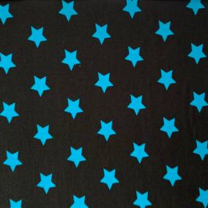Baumwolle/Webware Sterne blau auf schwarz Bild 1
