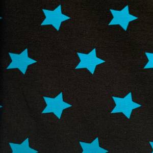 Baumwolle/Webware Sterne blau auf schwarz Bild 3