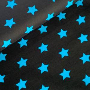 Baumwolle/Webware Sterne blau auf schwarz Bild 4