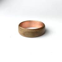 #160 Gr. 57 Bentwood Ring Satin Nuss Kupfer Holz Bild 1